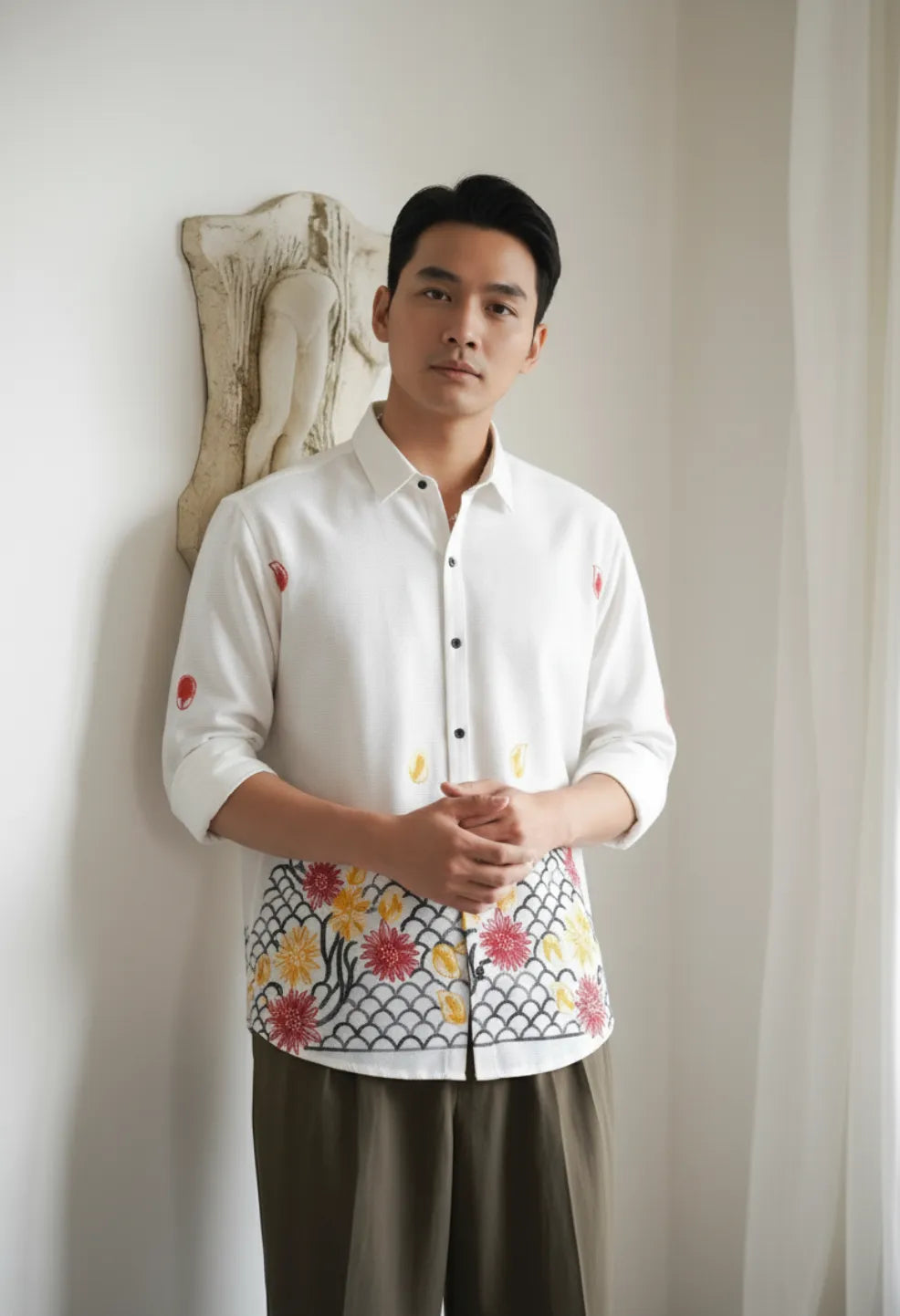 Blossom Wave Cotton Shirt