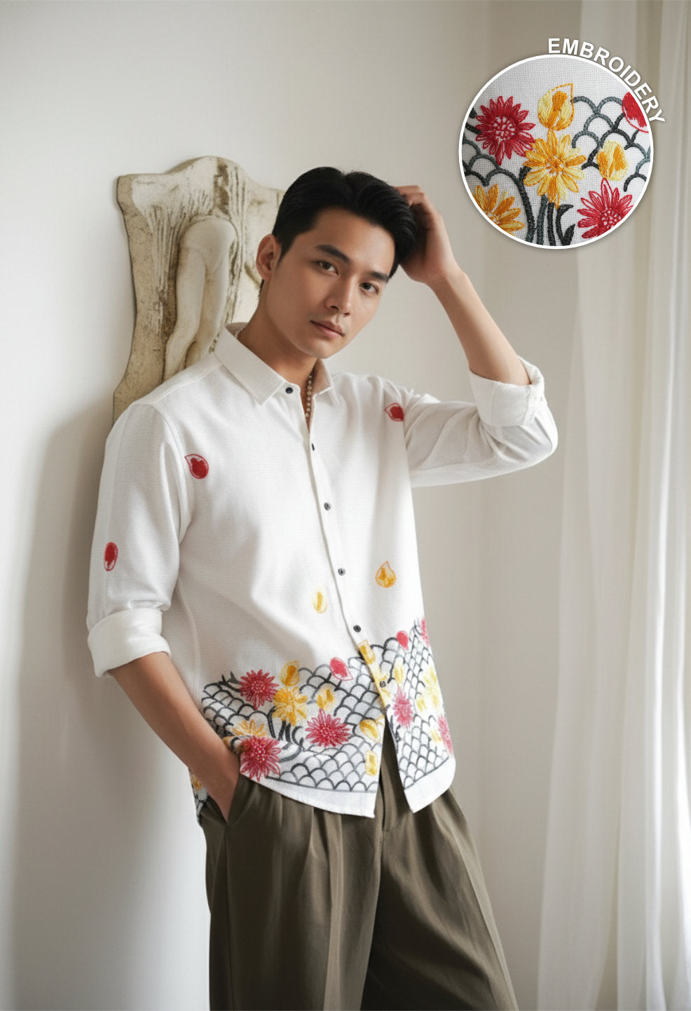 Blossom Wave Cotton Shirt
