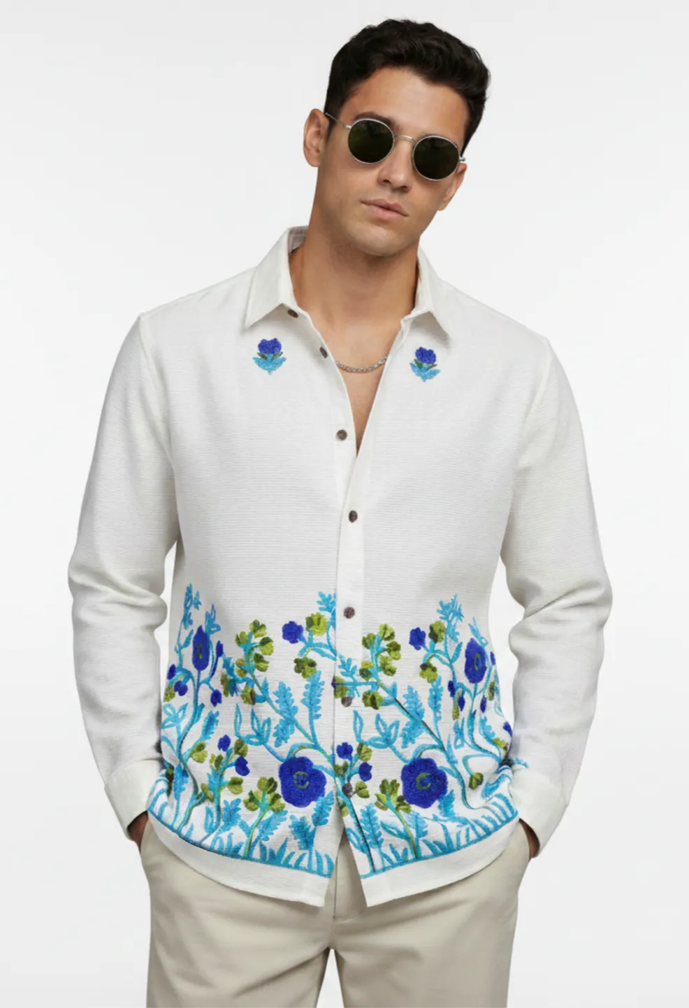 Blue Garden 100% Cotton Shirt