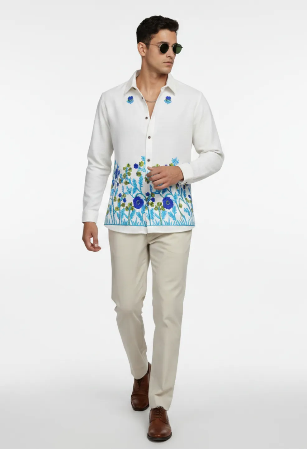 Blue Garden 100% Cotton Shirt