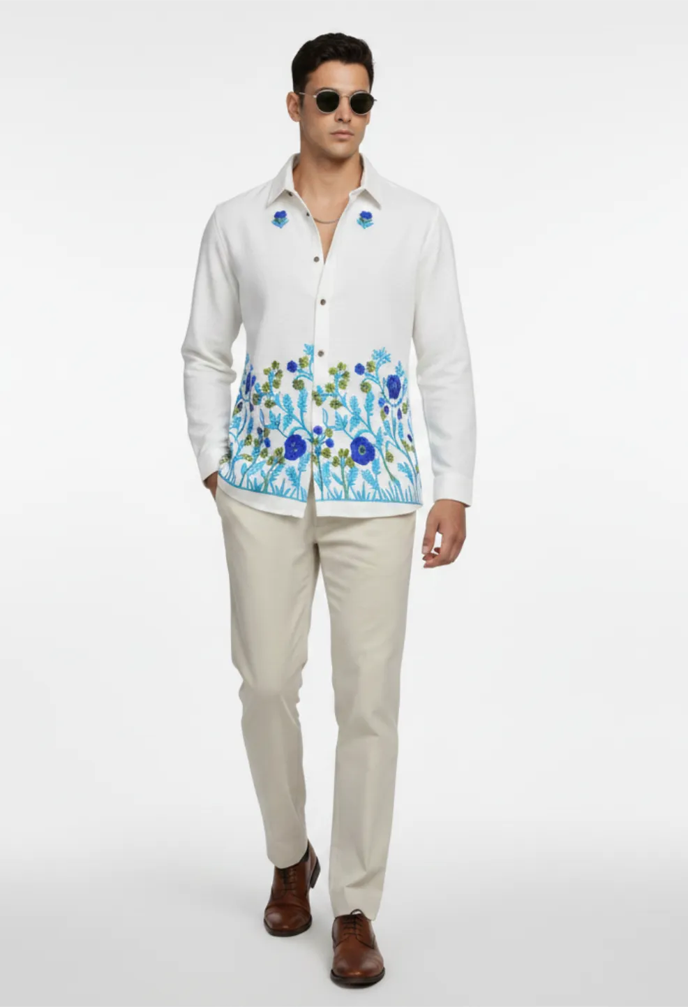 Blue Garden 100% Cotton Shirt