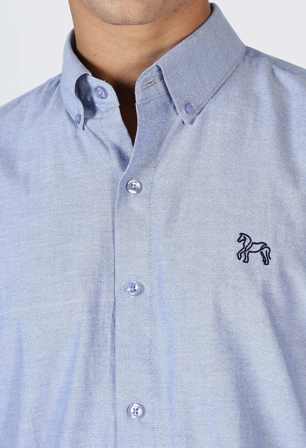 Blue Cotton Oxford Shirt