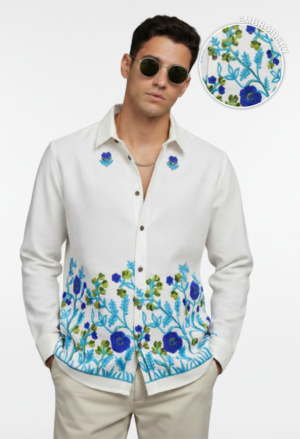 Blue Garden 100% Cotton Shirt