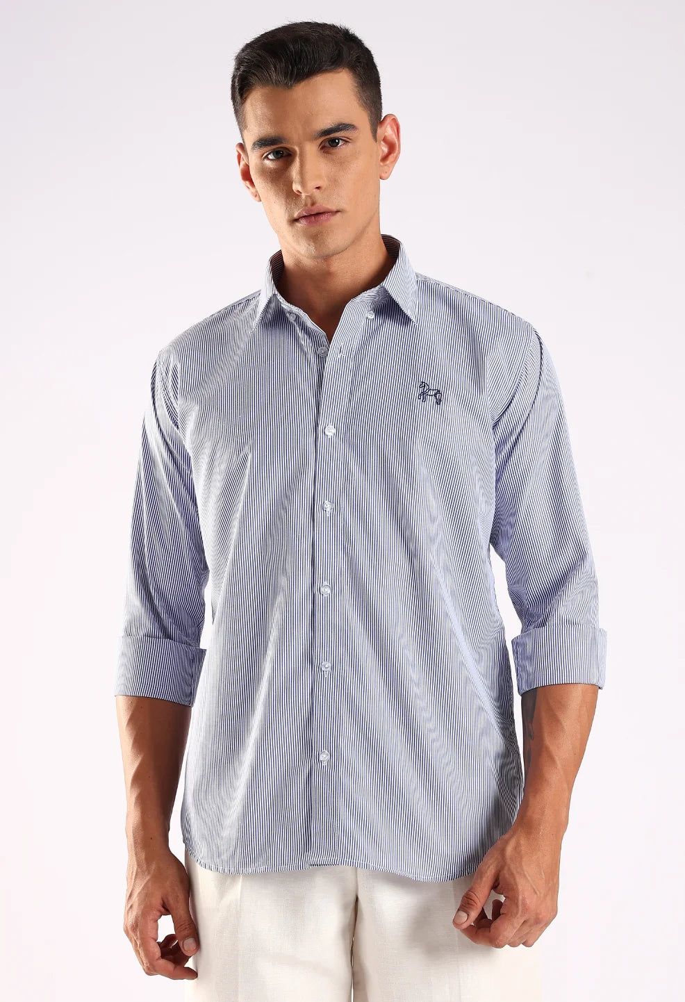 Blue  Poly Cotton Shirt