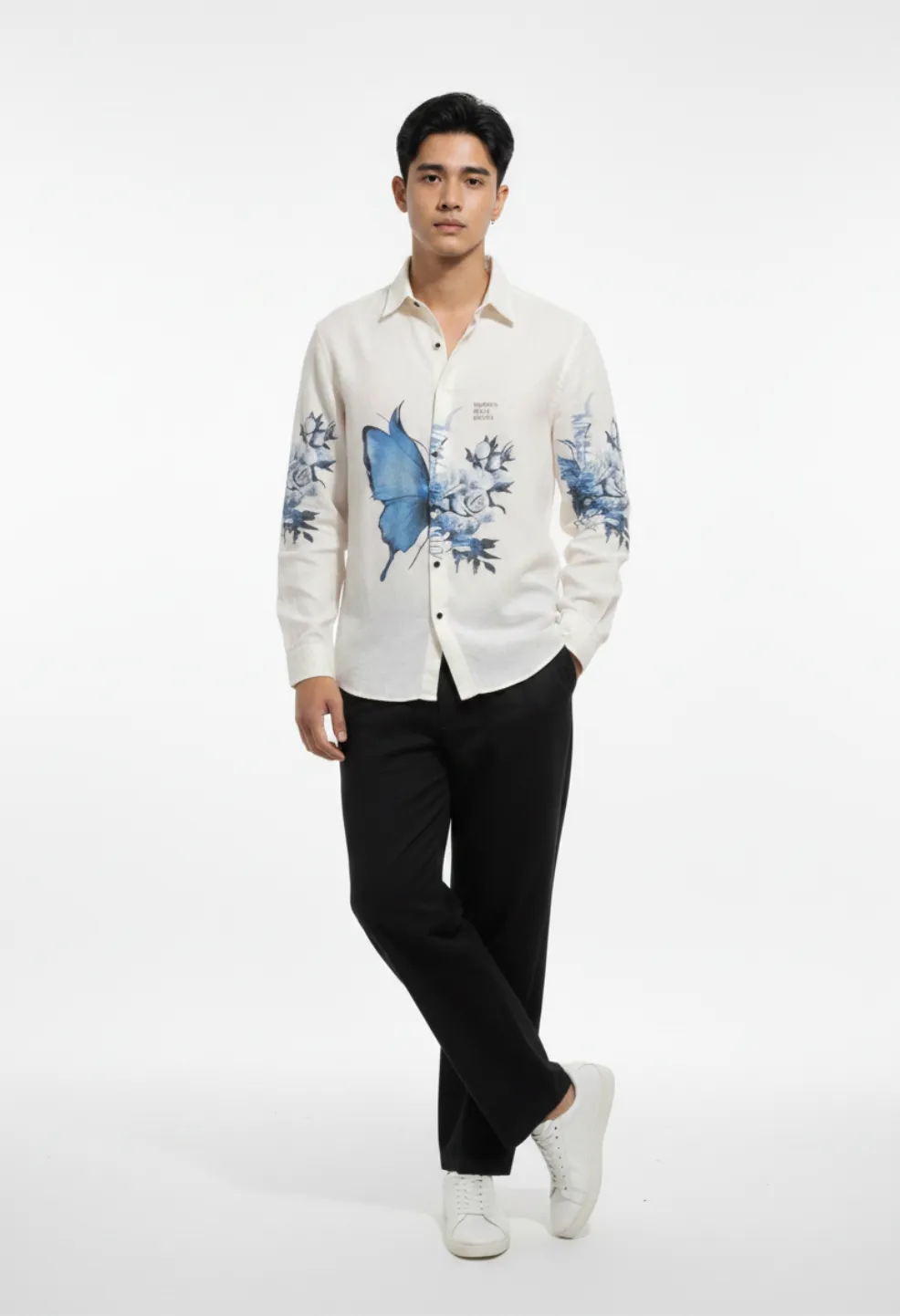 Butterfly Crest 100% Linen Shirt