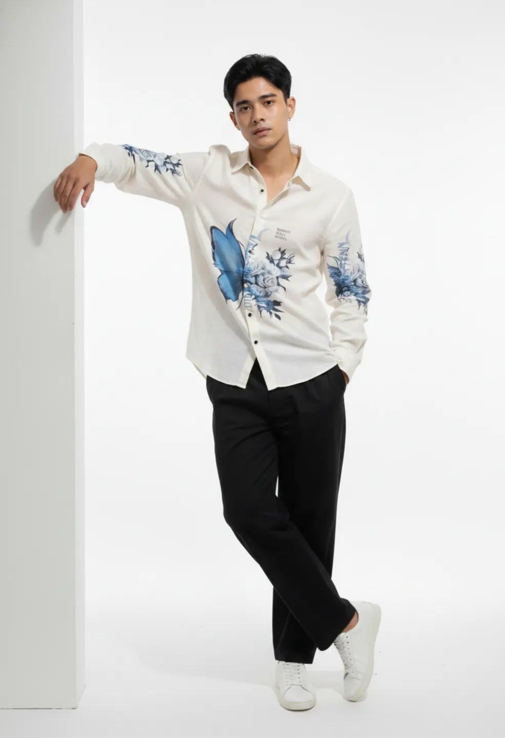 Butterfly Crest 100% Linen Shirt