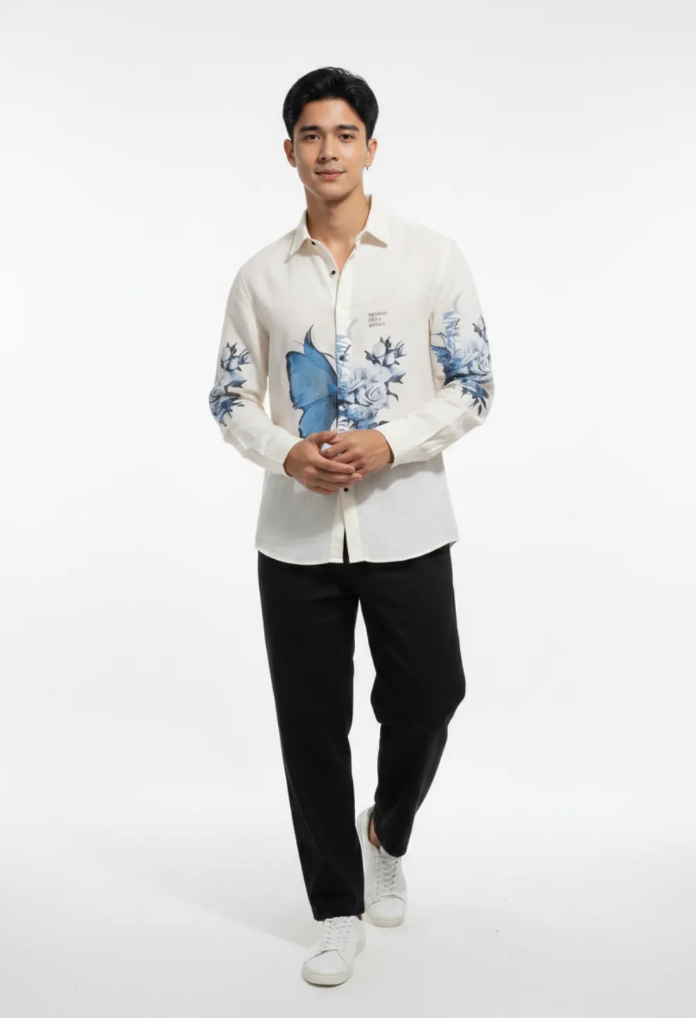 Butterfly Crest 100% Linen Shirt