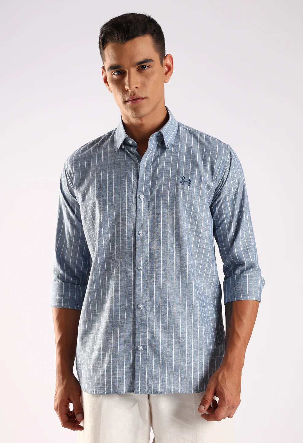 Classic Blue Linen Cotton Shirt