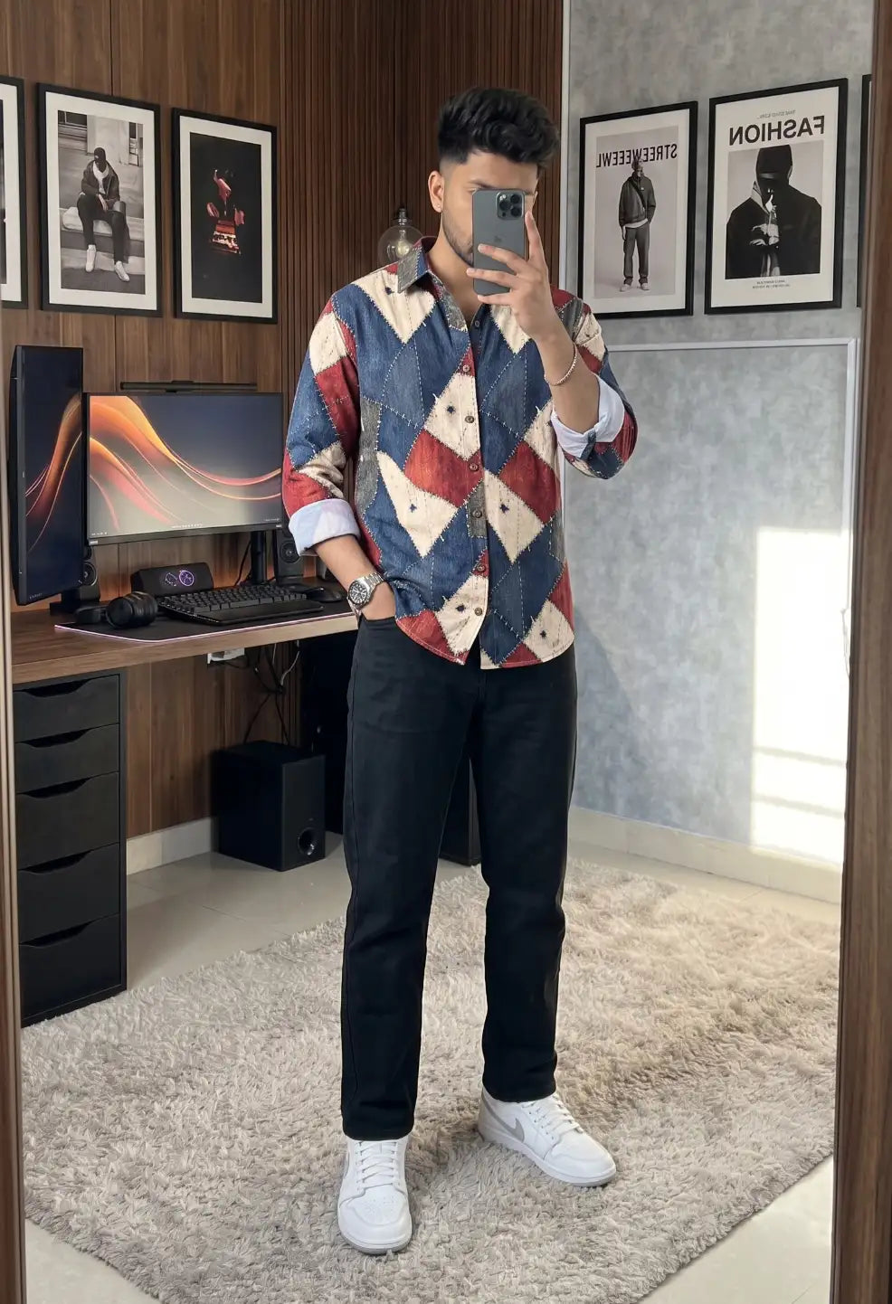Indigo Mosaic Imported Shirt
