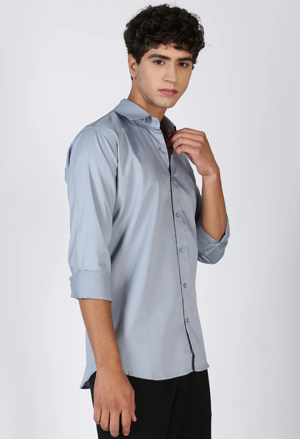 Light Blue Satin Shirt