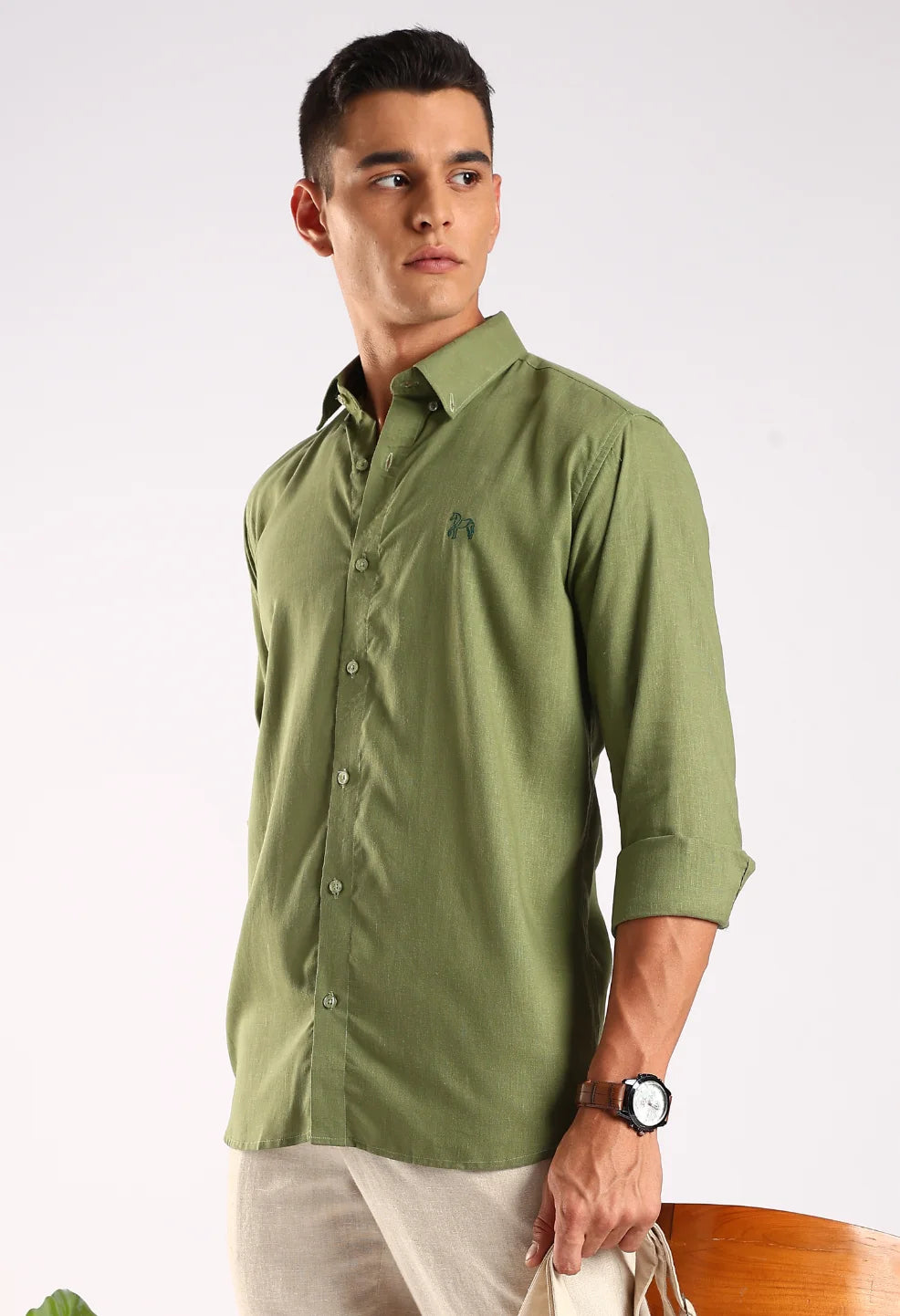 Linen Green Shirt