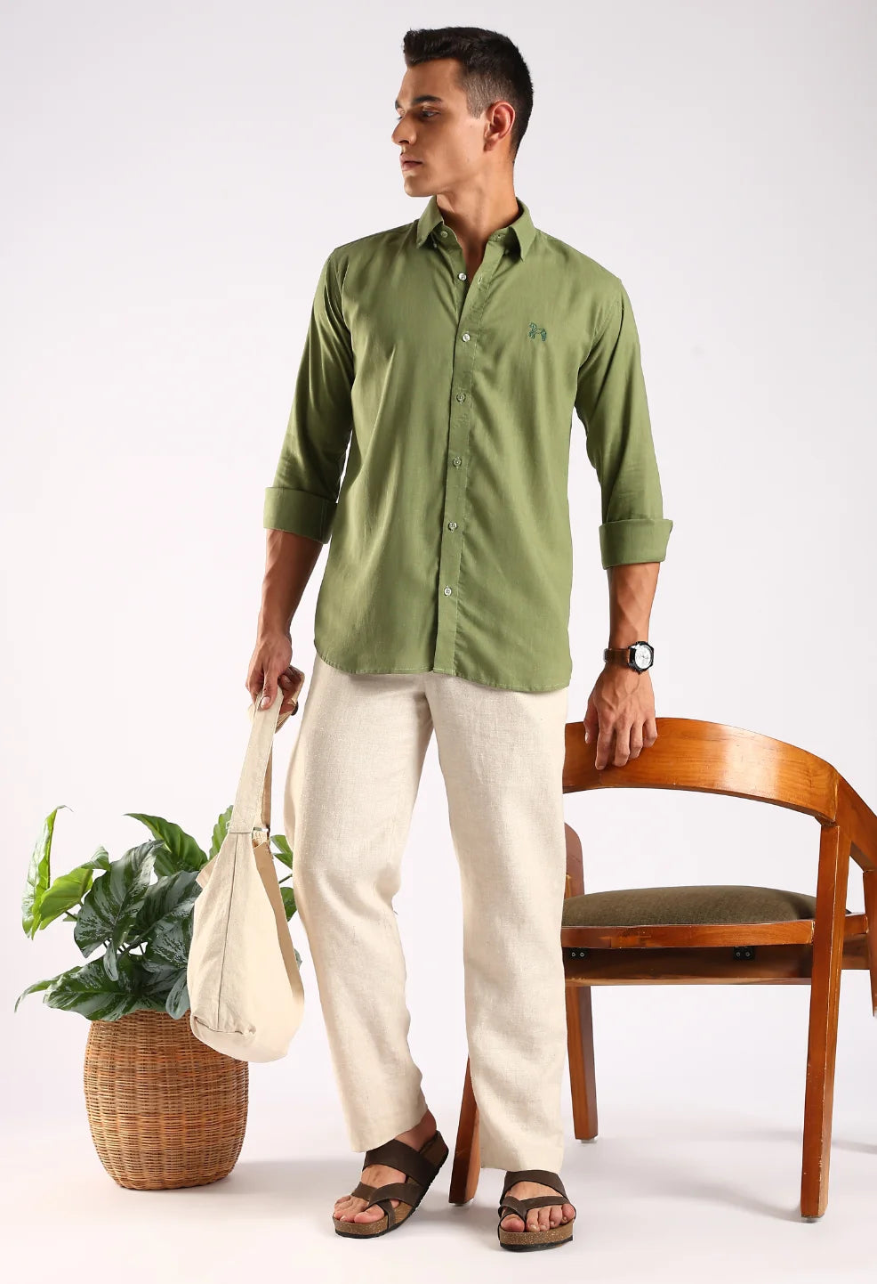 Linen Green Shirt