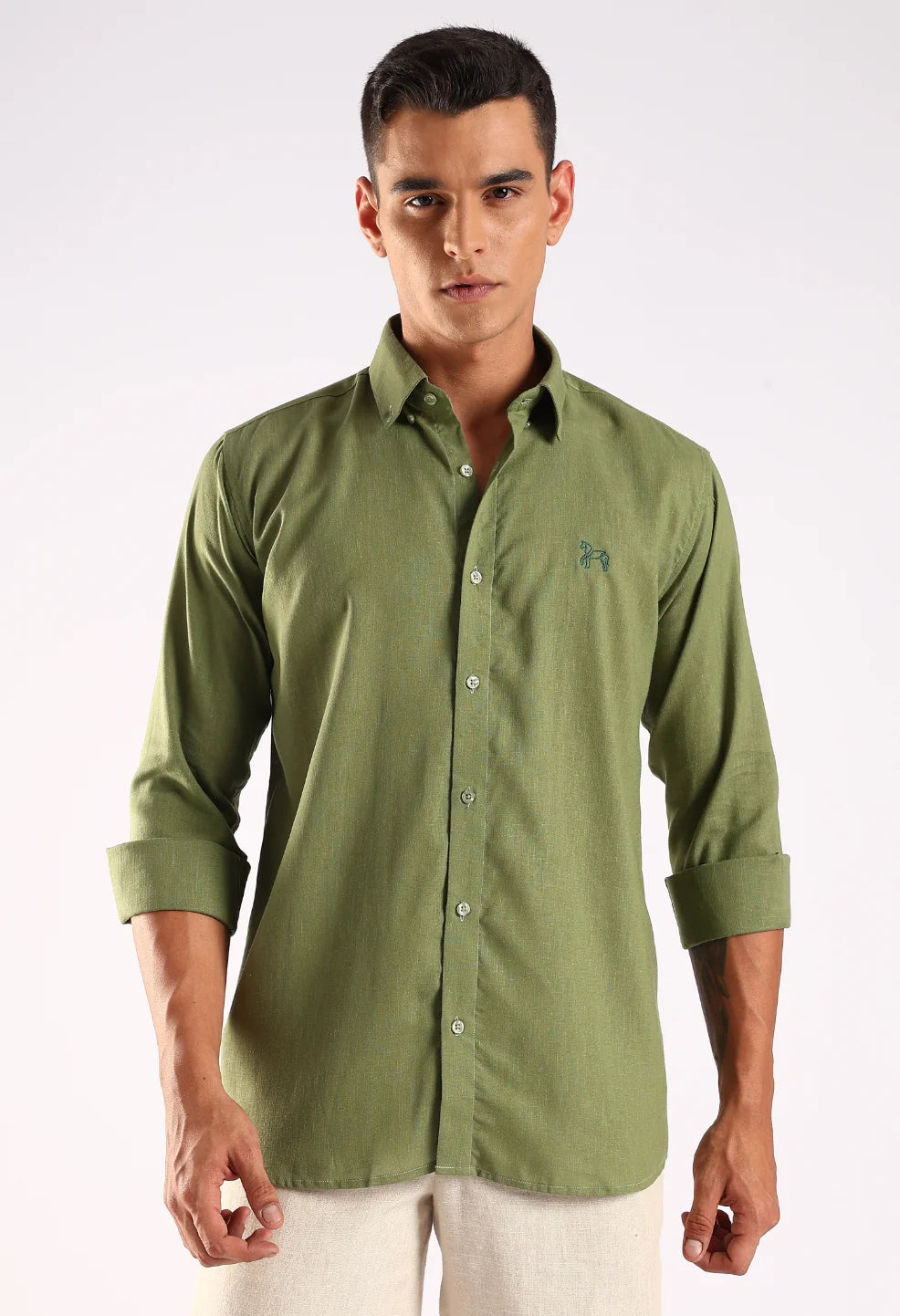 Linen Green Shirt