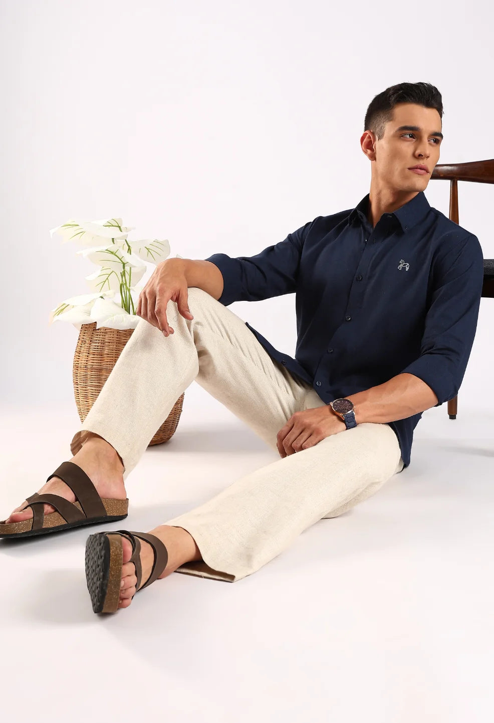 Linen Steel Blue Shirt