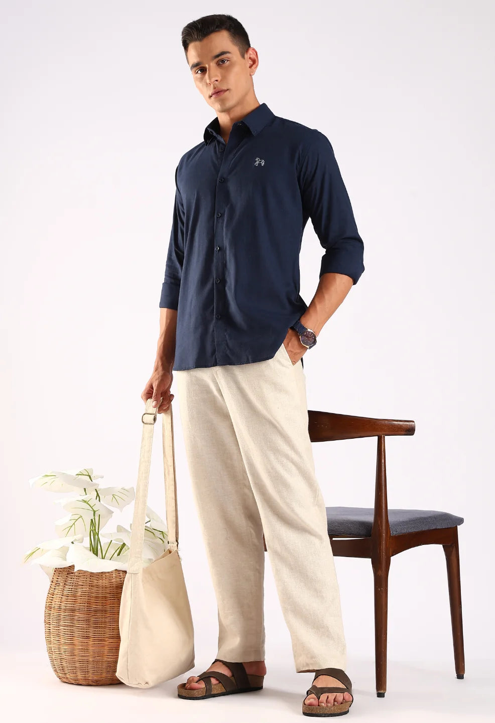 Linen Steel Blue Shirt