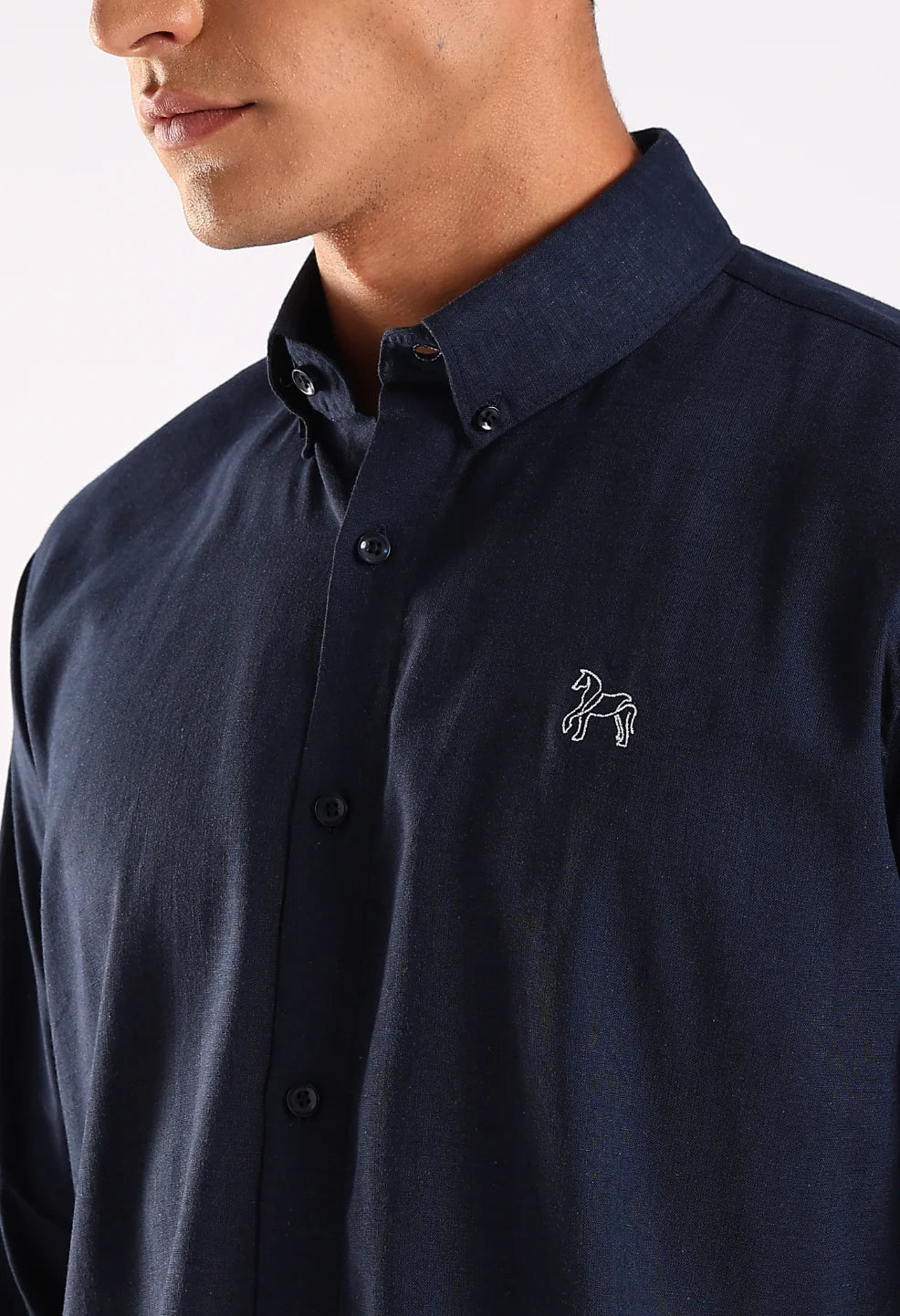 Linen Steel Blue Shirt