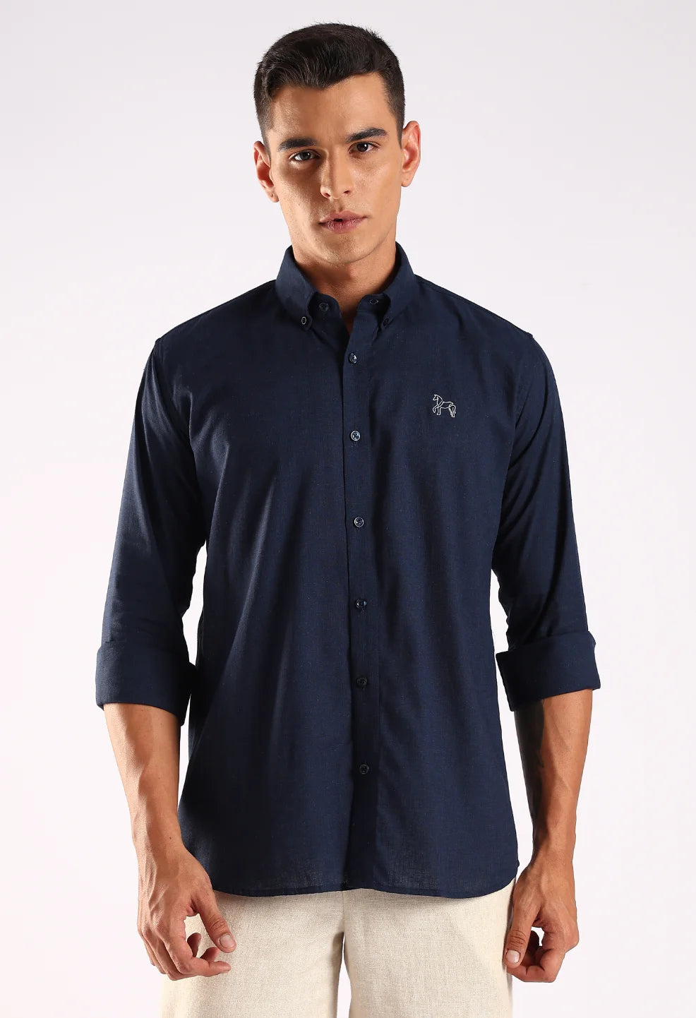 Linen Steel Blue Shirt