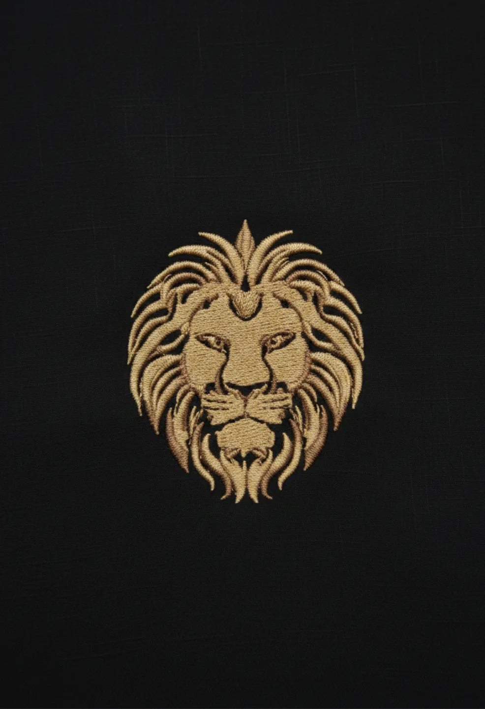 Lion King Embroidery Formal Black Shirt
