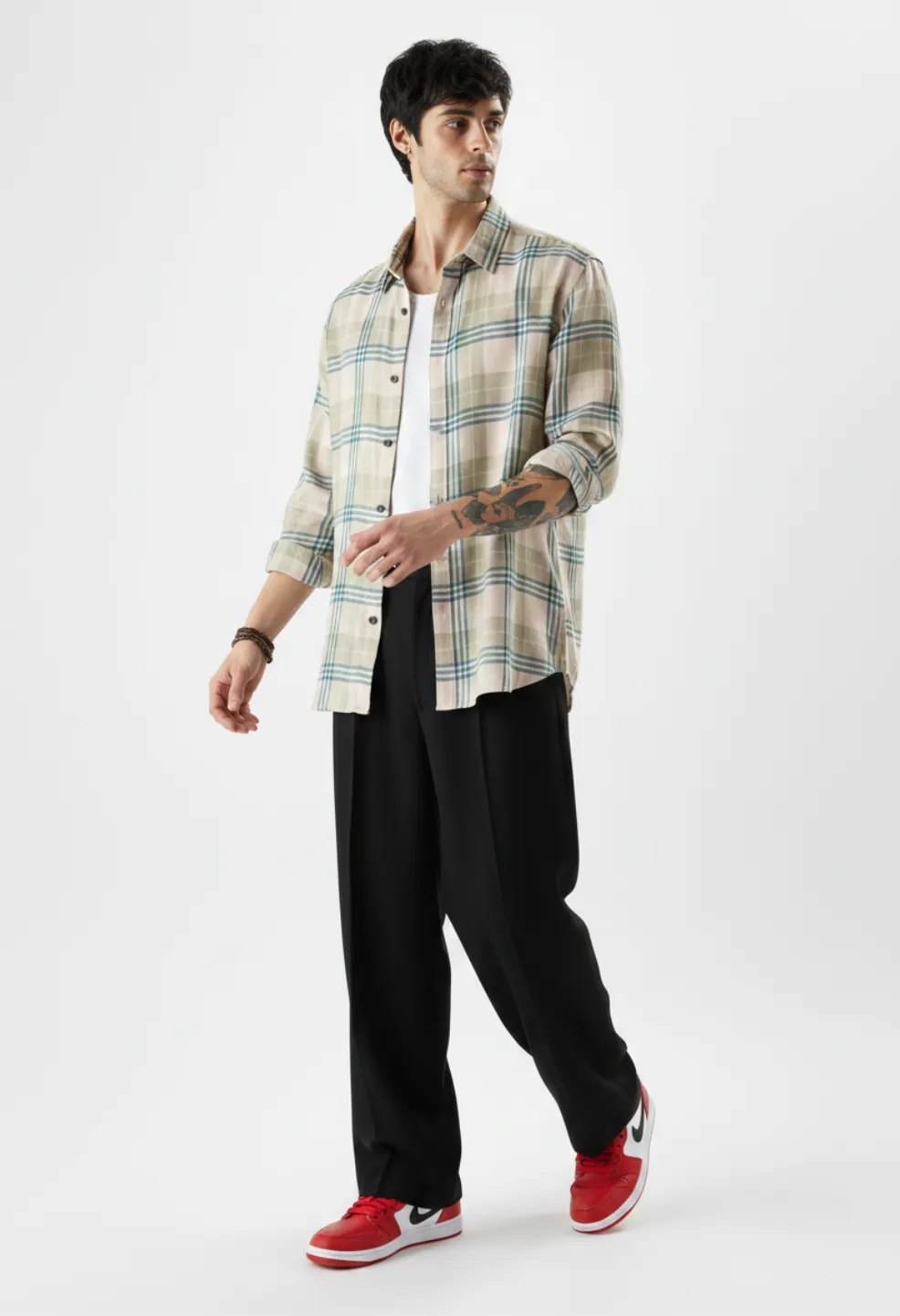 Monaco Grid 100% Linen Shirt