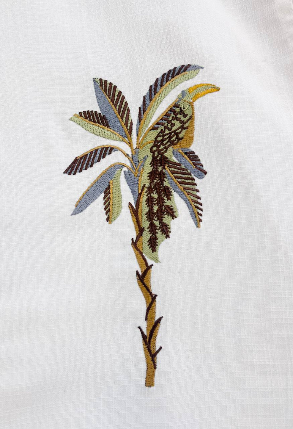 Monaco Palm White Embroidered Shirt