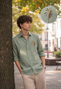 Monaco Palm Olive Embroidered Shirt