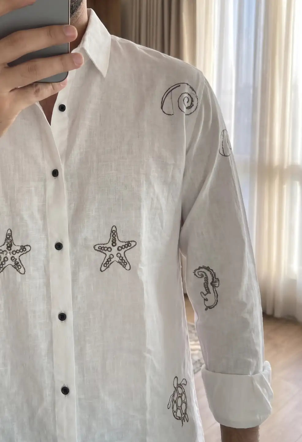 Spring Embroidery White Shirt
