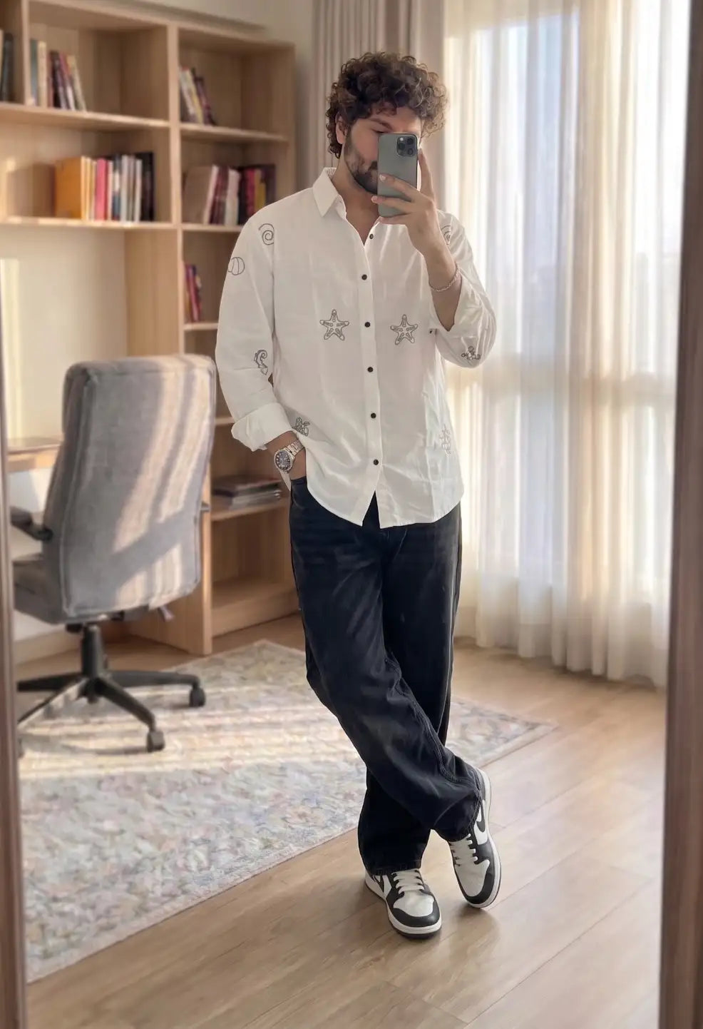 Spring Embroidery White Shirt