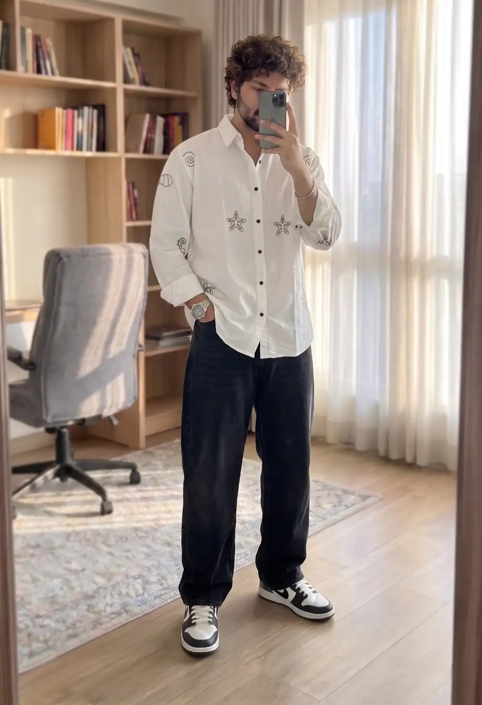 Spring Embroidery White Shirt