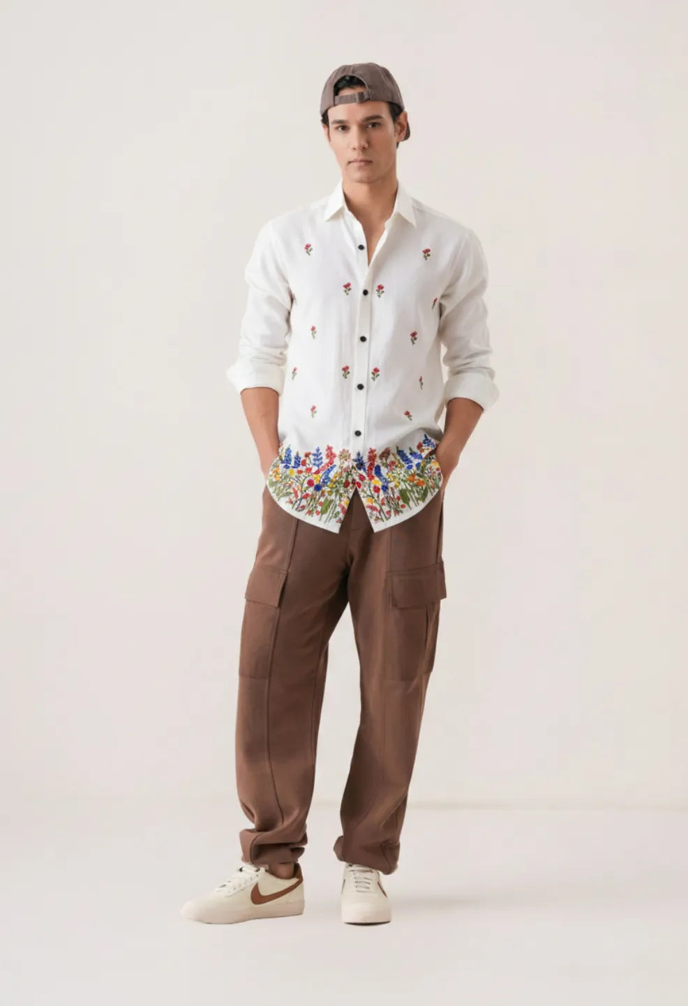 Wildflower Embroidery Pure Cotton Shirt